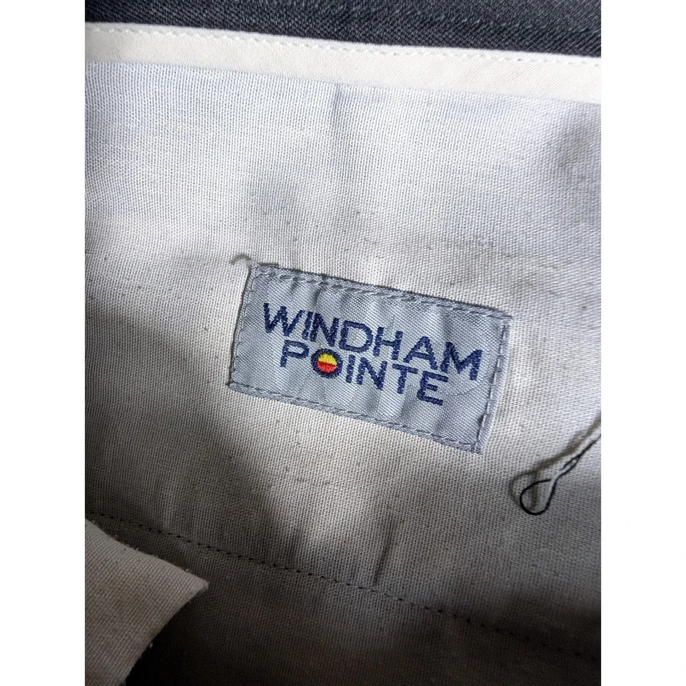 Wyndham Pointe Men's Black Flat Front Dress Pants 40x30 Straight Leg Workwear